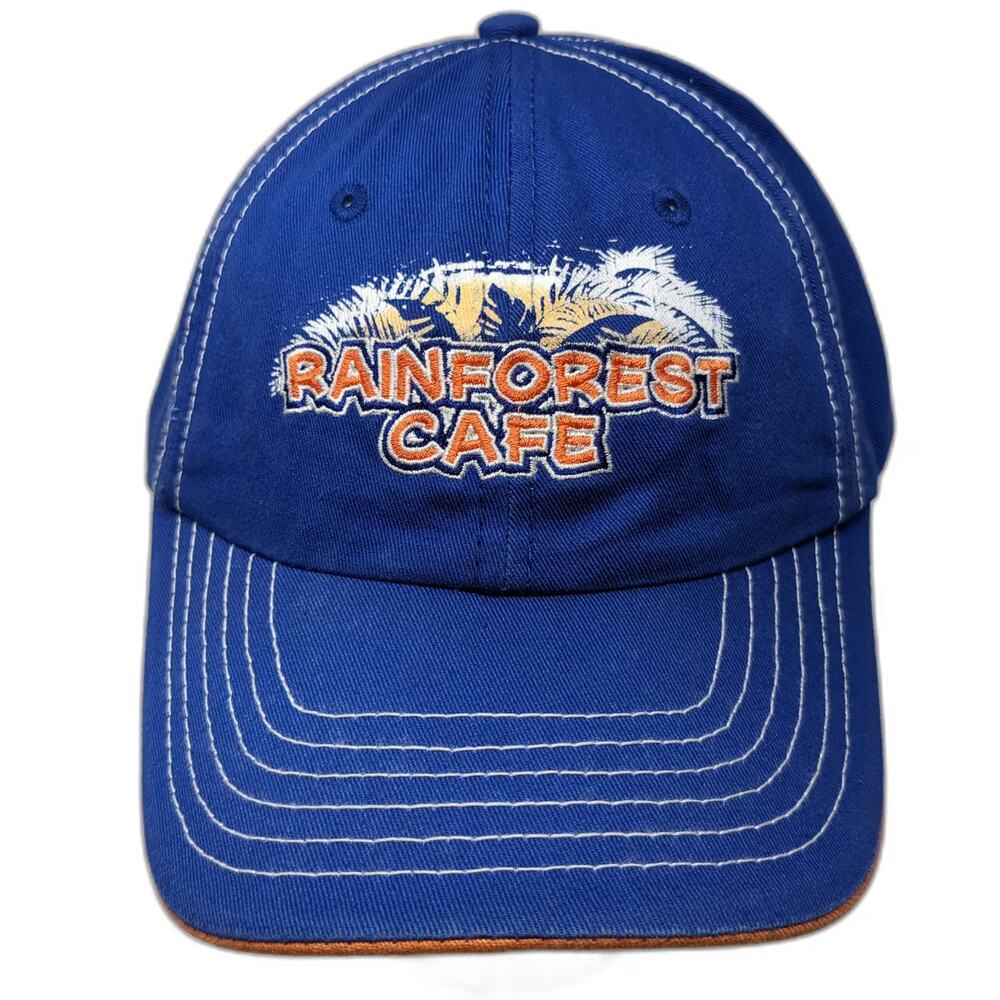 Rainforest Cafe Baseball Cap Blue One Size Orlando Cotton Strapback Hat Logo